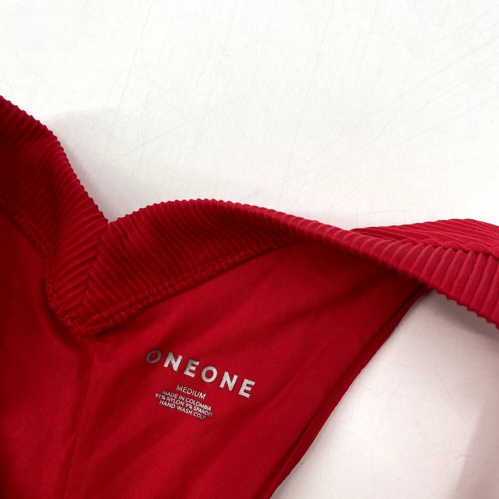 One One red Ribbed kameron & jesse set Bikini - Picture 4 of 6